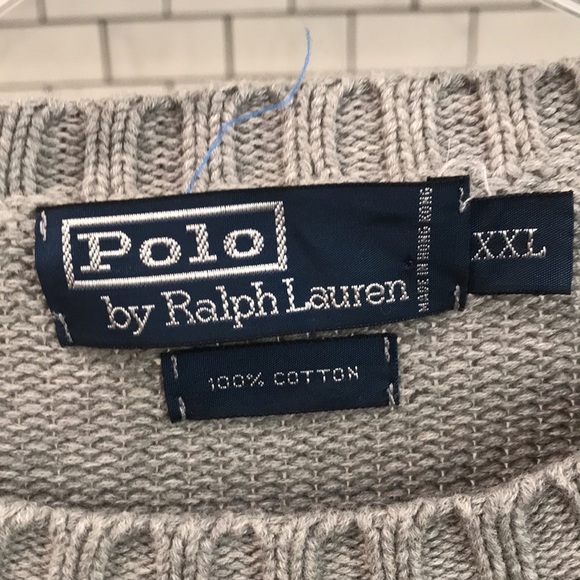 Polo Ralph Lauren Pony Sweater Crew Neck Pullover Gray Mens Size XXL Cotton Knit - Picture 3 of 9
